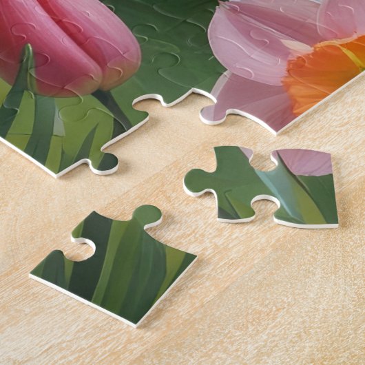 シーズー（犬）ズドッグ春の花絵を描ズ ジグソーパズル (側面)