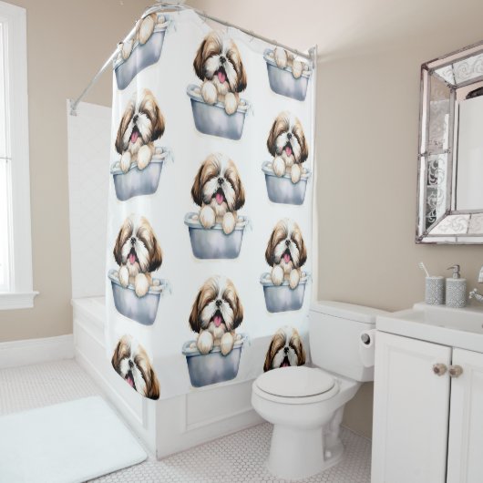 シーズー（犬）ズドッグ シャワーカーテン (インサイチュ)