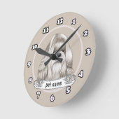 シーズー(犬)ズドッグ ラウンド壁時計 (傾斜)