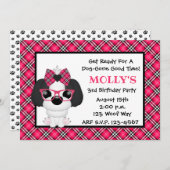 シーズー(犬)ズパピードッグピンクバースデーパーティ招待状 招待状 (正面/裏面)