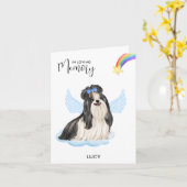 シーズー(犬)チエンジェルドッグメモリアルペットロス悔やみや弔慰 カード (黄色い花)