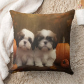 シーズー(犬)チズパピー秋デライトカボチャ クッション (ブランケット)