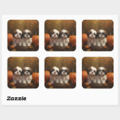 シーズー(犬)チズパピー秋デライトカボチャ スクエアシール (シート)