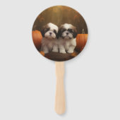 シーズー（犬）チズパピー秋デライトカボチャ ハンドファン (正面)