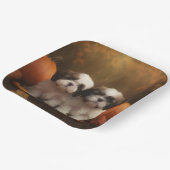 シーズー(犬)チズパピー秋デライトカボチャ ペーパープレート (傾斜あり)