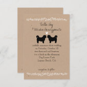 シーズー(犬)チドグシルエット結婚式招待状 招待状 (正面/裏面)