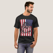 シーズー（犬）チュ・アメリカ国旗 Tシャツ (正面フル)