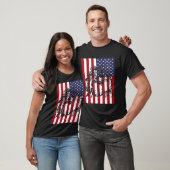 シーズー（犬）チュ・アメリカ国旗 Tシャツ (ユニセックス)
