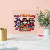 シーズー（犬）チュ・ハロウィンサンクスギビングクラシッククリスマス アクリルサイン (ウェディング)