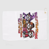 シーズー（犬）チュ・ハロウィンサンクスギビングクラシッククリスマス ゴルフタオル (横)