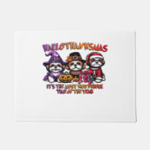 シーズー（犬）チュ・ハロウィンサンクスギビングクラシッククリスマス ドアマット (正面)