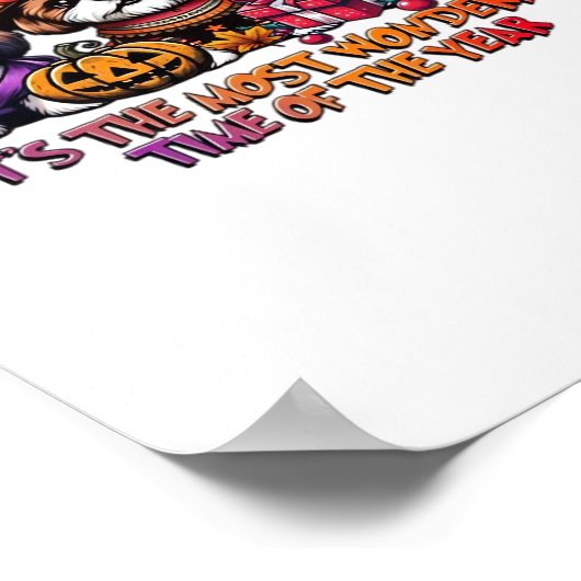 シーズー(犬)チュ・ハロウィンサンクスギビングクラシッククリスマス ポスター (角)