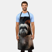シーズー(犬)チュ・ハロウィーン怖 エプロン (着用した状態)