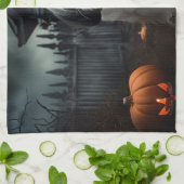 シーズー（犬）チュ・ハロウィーン怖 キッチンタオル (折り畳み)