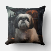 シーズー(犬)チュ・ハロウィーン怖 クッション (正面)