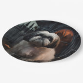 シーズー（犬）チュ・ハロウィーン怖 ペーパープレート (アングル)