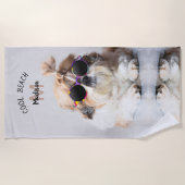 シーズー(犬)ツクールビーチサングラスフォトモノグラム ビーチタオル (正面)