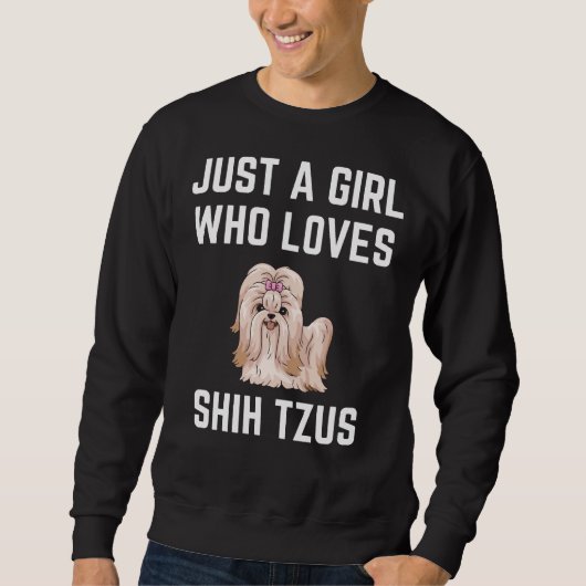 シーズー(犬)・ツスを愛する女の子 スウェットシャツ (正面)
