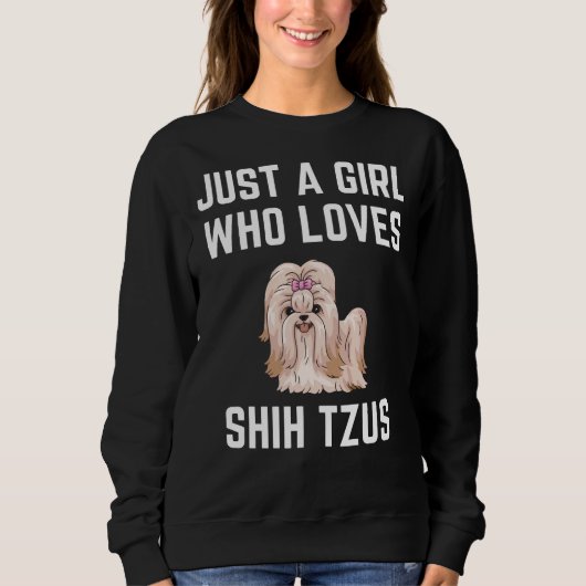 シーズー(犬)・ツスを愛する女の子 スウェットシャツ (正面)
