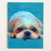 シーズー（犬）ツドッグウォーターカラーアートポートレート プランナー手帳 (正面)