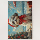 シーズー(犬)ツドッグクリスマスヴィンテージビーチ ジグソーパズル (縦)