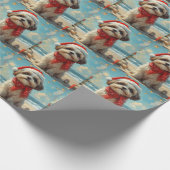 シーズー（犬）ツドッグクリスマスヴィンテージビーチ ラッピングペーパー (角)