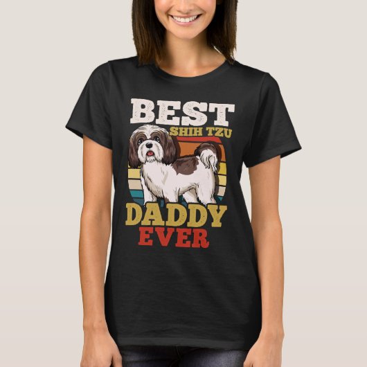 シーズー(犬)ツドッグパパレトロ Tシャツ (正面)