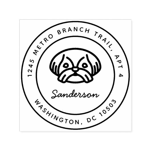 シーズー(犬)ツドッグ差出人住所スタンプ自己インキング セルフインキングスタンプ (デザイン)