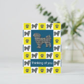 シーズー（犬）ツドッグ&ポーイエロー&ブルー考えズオブユー ポストカード (スタンド正面)