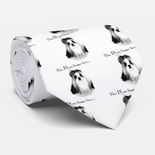 シーズー（犬）ツハピー顔 ネクタイ (ロール)