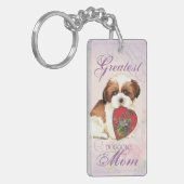シーズー（犬）ツハートママ キーホルダー (正面左)