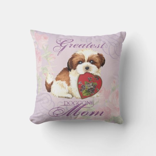 シーズー（犬）ツハートママ クッション (正面)