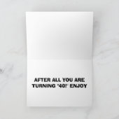 シーズー（犬）・ツーが「40」と言うので、リラックス誕生日 カード (内部)