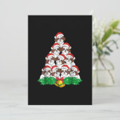 シーズー(犬)ツークリスマスツリードッグクリスマス好き サンキューカード (スタンド正面)