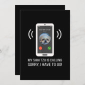 シーズー（犬）ツーラー| おもしろいシーズー（犬）Tzu犬 サンキューカード (正面/裏面)