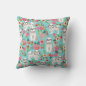 シーズー(犬)ツー花模様ピロードッグデコールかわいい犬 クッション (裏面)