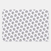 シーズー（犬）ツ絵を描ズブラック&ホワイトオリジナルドッグアート ラッピングペーパーシート (正面2)