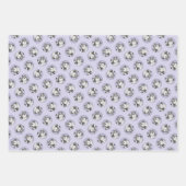 シーズー（犬）ツ絵を描ズブラック&ホワイトオリジナルドッグアート ラッピングペーパーシート (正面)