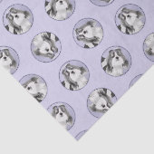 シーズー（犬）ツ絵を描ズブラック&ホワイトオリジナルドッグアート 薄葉紙 (詳細)