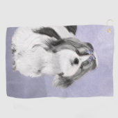 シーズー（犬）ツ絵画ズ – かわいいオリジナルドッグアート ゴルフタオル (横)