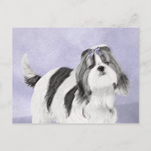 シーズー(犬)ツ絵画ズ – かわいいオリジナルドッグアート ポストカード