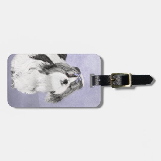 シーズー(犬)ツ絵画ズ – かわいいオリジナルドッグアート ラゲッジタグ (正面横)