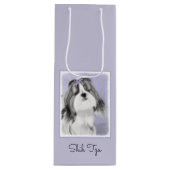 シーズー（犬）ツ絵画ズ – かわいいオリジナルドッグアート ワインギフトバッグ (正面)