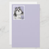 シーズー（犬）ツ絵画ズ – かわいいオリジナルドッグアート 便箋 (正面/裏面)