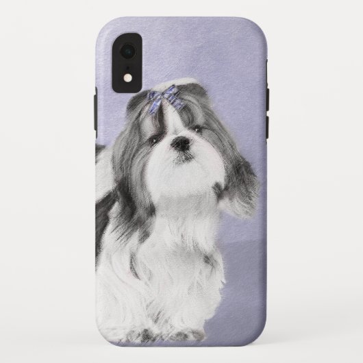 シーズー(犬)ツ絵画ズ – かわいいオリジナルドッグアート Case-Mate iPhoneケース (裏面)