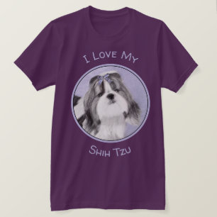 シーズー(犬)ツ絵画ズ – かわいいオリジナルドッグアート Tシャツ