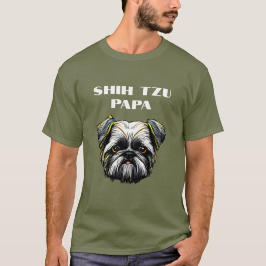 シーズー（犬）トゥーパパTシャツ Tシャツ (正面)