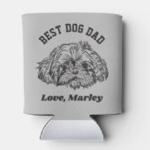 シーズー（犬）パーソナライズされたツマルチーズドッグパパカスタム文字 缶クーラー (裏面)