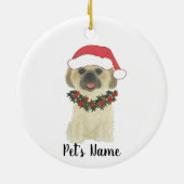 シーズー(犬)パーソナライズされたツ(ブロンドタンゴールデン) セラミックオーナメント (裏面)