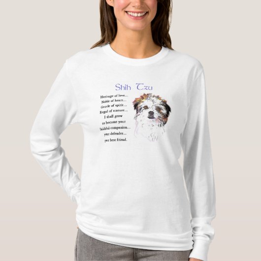 シーズー（犬）好きの贈り物 Tシャツ (正面)